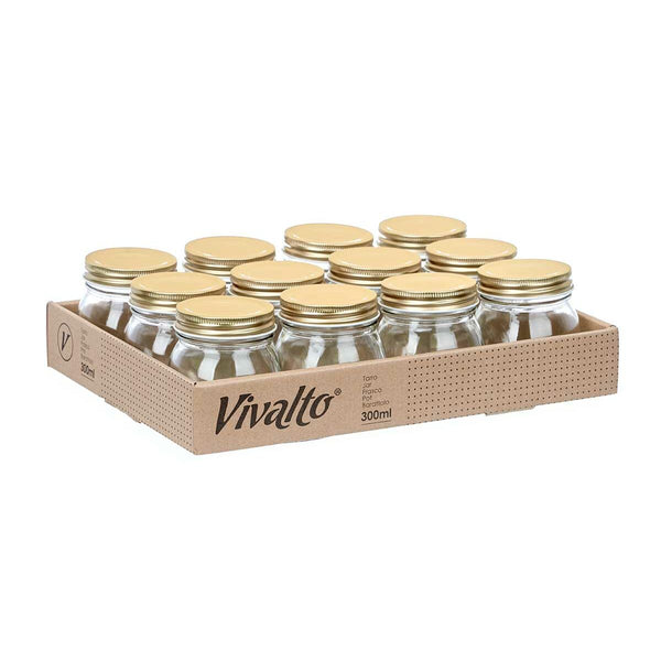 Topf Vivalto Durchsichtig Gold 300 ml (12 Stück)