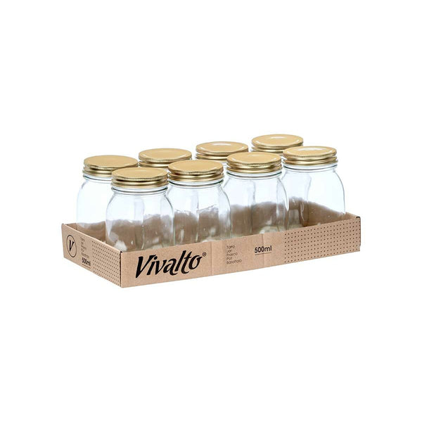 Topf Vivalto Durchsichtig Gold 500 ml (8 Stück)