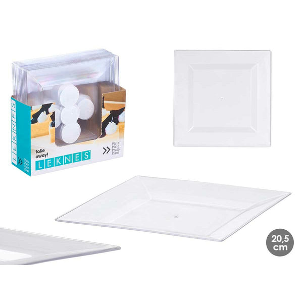 Geschirr-Set Leknes Durchsichtig polystyrol Kunststoff 20,3 x 1,5 x 20,3 cm (24 Stück)