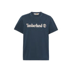 Herren Kurzarm-T-Shirt Timberland Kennebec River Camo Linear Logo Blau