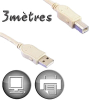 USB 2.0 A zu USB-B-Kabel Lineaire 3 m Beige