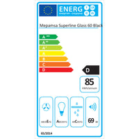 Konventioneller Rauchfang Mepamsa SUPERLINE GLASS 415 m3/h 60 cm 69 dB 140 W Schwarz