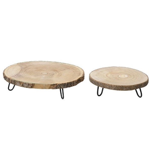 Tablettset KSD Holz kreisförmig Dekorativ 2 Stücke