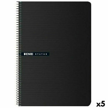 Notizbuch ENRI Status Schwarz A4 100 Blatt (5 Stück)