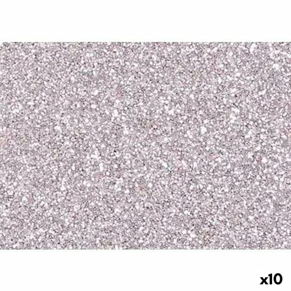 Moosgummi Fama Silberfarben 20 x 30 cm Glitzernd (10 Stück)