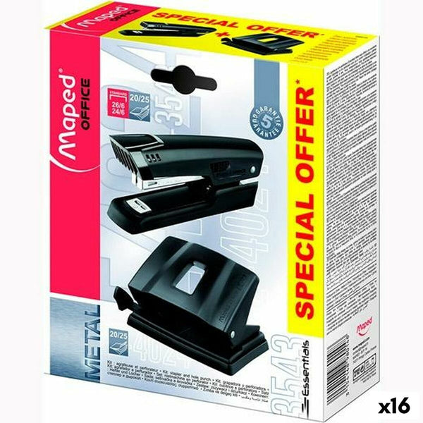 Satz Maped 3543 Essentials Schwarz Hefter Bohrer (16 Stück)