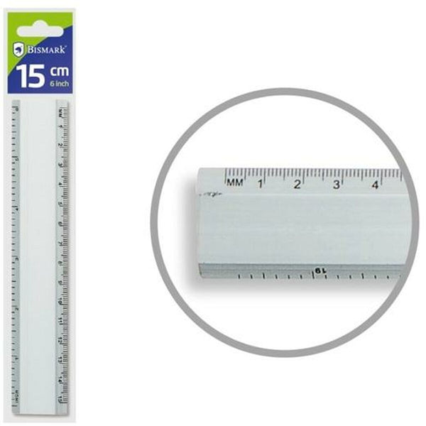 Lineal Bismark Silberfarben Aluminium 15 cm (40 Stück)