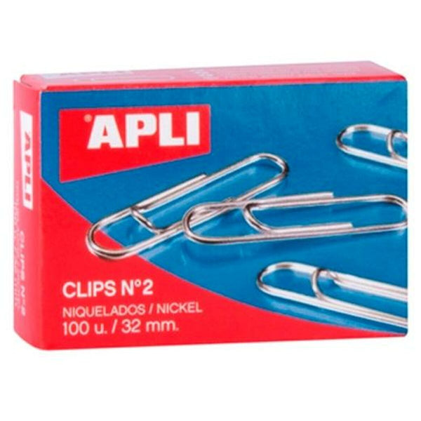 Clips Apli Nº 2 Silberfarben Nickel 32 mm (10 Stück)