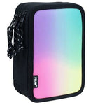 Dreifaches Federmäppchen Milan Sunset Schwarz 19,5 x 13 x 7,5 cm (12 Stück)