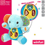Plüschtier mit Klang Winfun Elefant 17 x 17,5 x 10 cm (6 Stück)