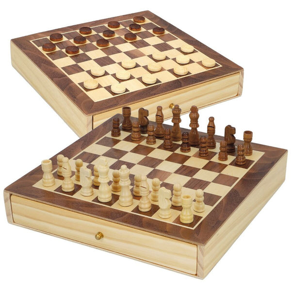 Schach- und Dame-Brett CB Games Holz Schublade (4 Stück)