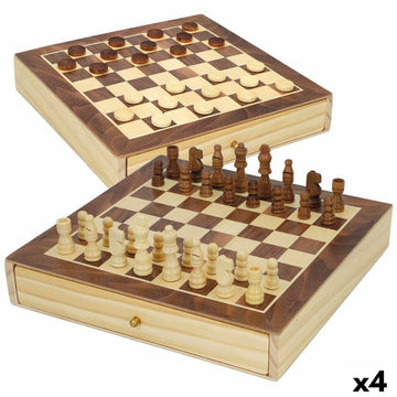 Schach- und Dame-Brett CB Games Holz Schublade (4 Stück)