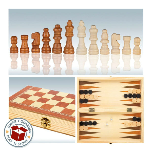 Schach- und Dame-Brett CB Games Holz Backgammon (6 Stück)