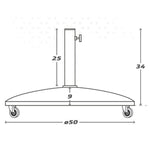 Fuß für Sonnenschirm Aktive 50 x 34 x 50 cm Zement Stahl