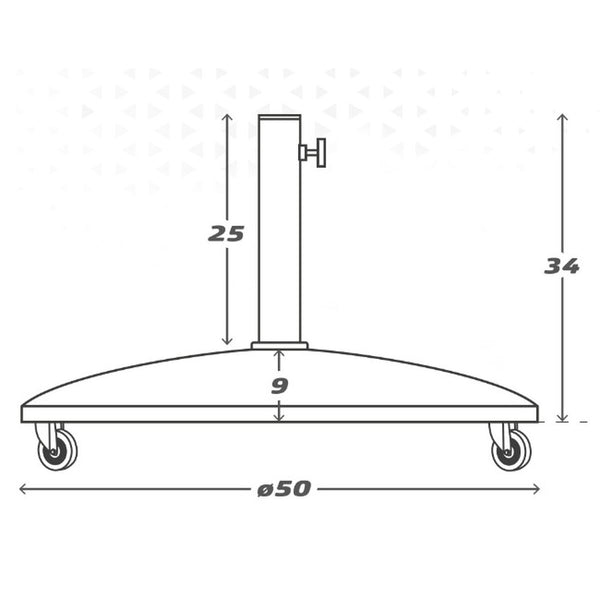 Fuß für Sonnenschirm Aktive 50 x 34 x 50 cm Zement Stahl