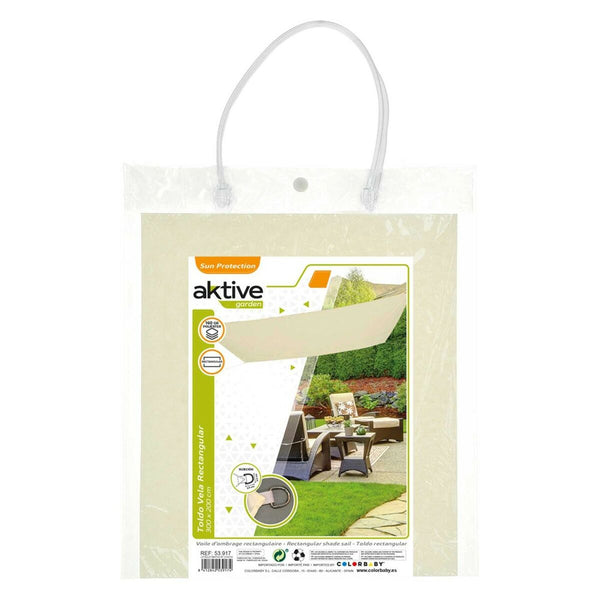 Sonnensegel Aktive rechteckig Creme 200 x 0,5 x 300 cm (6 Stück)