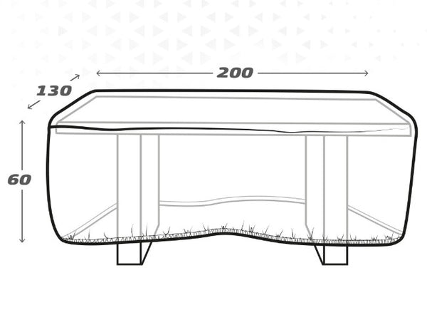 Schutzhülle Aktive Tische Polyäthylen 200 x 60 x 130 cm (6 Stück)