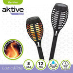 Solar-Gartenfackel-Set Aktive Kunststoff 7,5 x 50 x 7,5 cm (4 Stück)