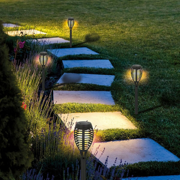 Solar-Gartenfackel-Set Aktive Kunststoff 7,5 x 50 x 7,5 cm (4 Stück)