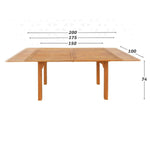 Asuziehbarer Tisch Aktive Akazienholz 200 x 74 x 100 cm