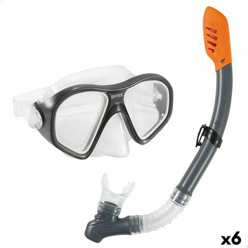 Taucherbrille mit Schnorchel Intex Reef Rider Blau