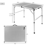 Table Klapptisch Aktive Camping Grau 90 x 70 x 60 cm (2 Stück)