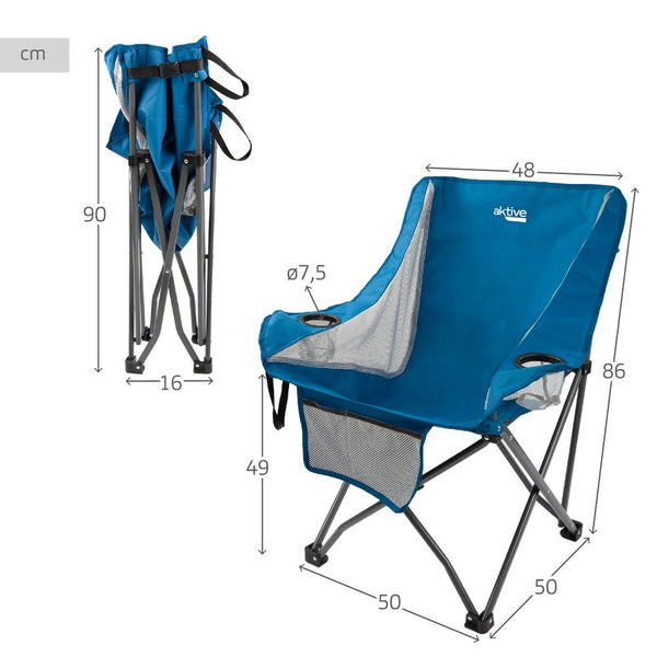 Camping Klappstuhl Aktive Blau 48 x 86 x 50 cm (2 Stück)
