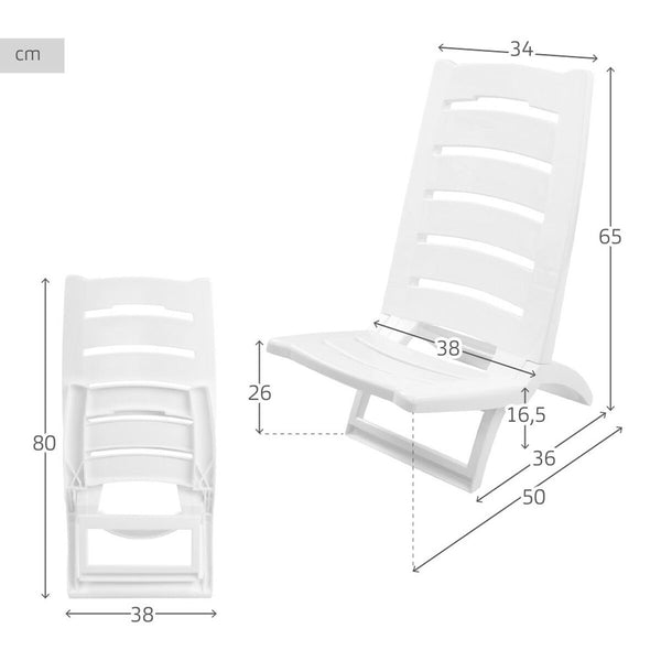 Gepolsterte Campingstuhl Aktive 38 x 65 x 36 cm (4 Stück)