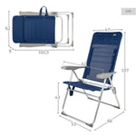 Strandstuhl Aktive Slim Biegsam Marineblau 47 x 107 x 66 cm (4 Stück)