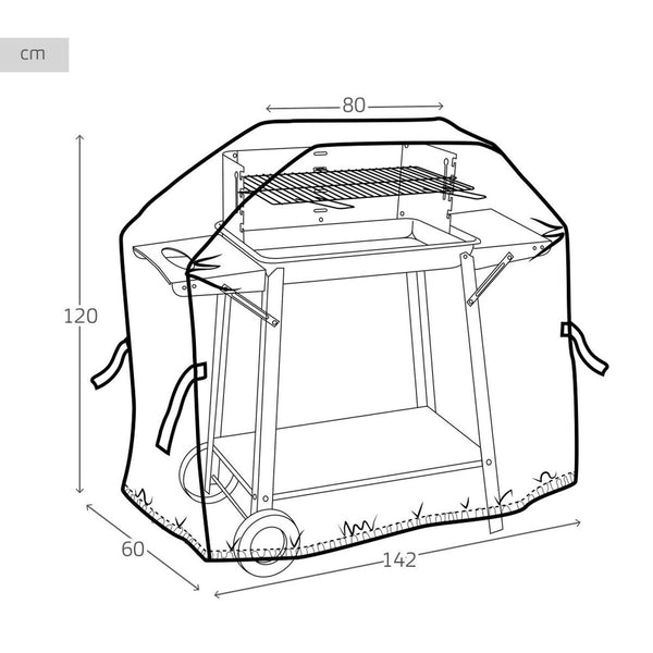 Schutzhülle für Grill Aktive Schwarz 4 Stück 142 x 120 x 60 cm