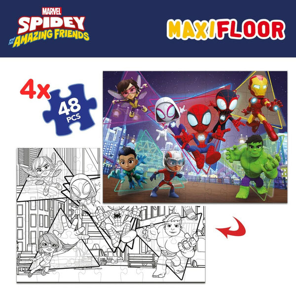 Set mit 4 Puzzeln Spidey 35 x 1,5 x 25 cm 48 Stücke (6 Stück)