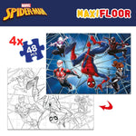 Kinderpuzzle Spider-Man Beidseitig 4 in 1 48 Stücke 35 x 1,5 x 25 cm (6 Stück)