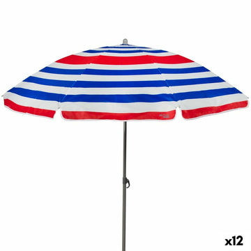 Sonnenschirm Aktive Blau Rot Bunt Silberfarben Ø 160 cm 160 x 167 x 160 cm (12 Stück)