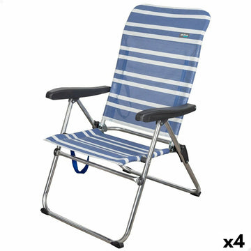 Strandstuhl Aktive Mykonos Blau 47 x 93 x 63 cm (4 Stück)