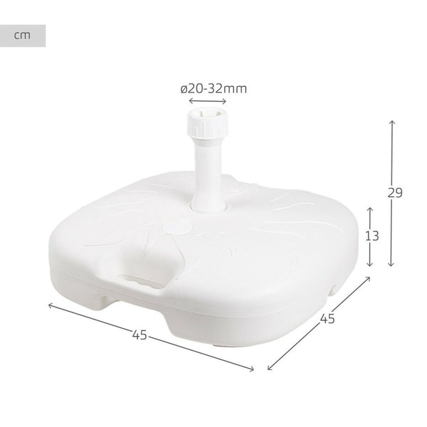 Fuß für Sonnenschirm Aktive Weiß Ø 32 mm Ø 20 mm 45 x 29 x 45 cm (5 Stück)