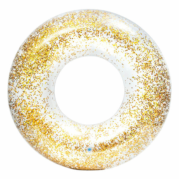 Aufblasbarer Donut-Schwimmhilfe Intex Durchsichtig Glitzernd Ø 119 cm (6 Stück)