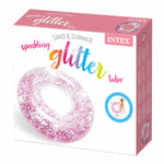 Aufblasbarer Donut-Schwimmhilfe Intex Durchsichtig Glitzernd Ø 119 cm (6 Stück)
