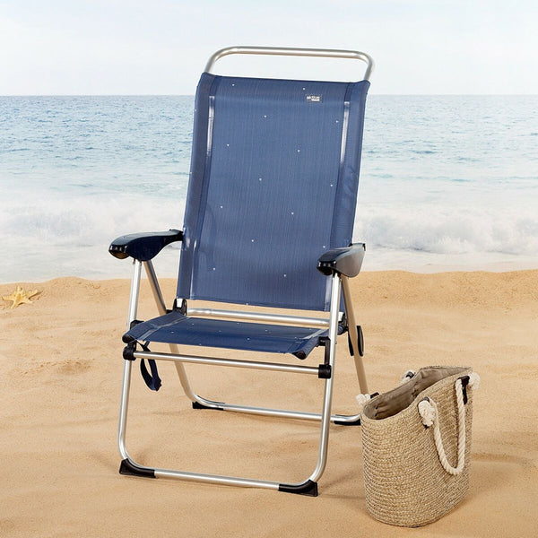 Strandstuhl Aktive Marineblau 47 x 108 x 59 cm (2 Stück)