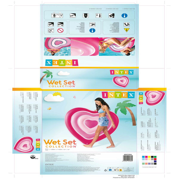 Luftmatratze Intex Herz 135 x 155 x 25 cm Rosa (6 Stück)