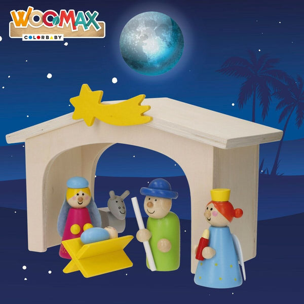 Weihnachtskrippe Woomax Holz plywood 23 x 16 x 11 cm (4 Stück)