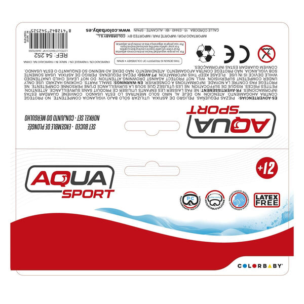 Taucherbrille mit Schnorchel AquaSport Blau (6 Stück)