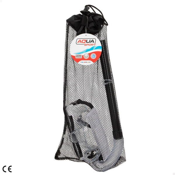 Taucherbrille mit Schnorchel AquaSport Schwarz Rot (6 Stück)