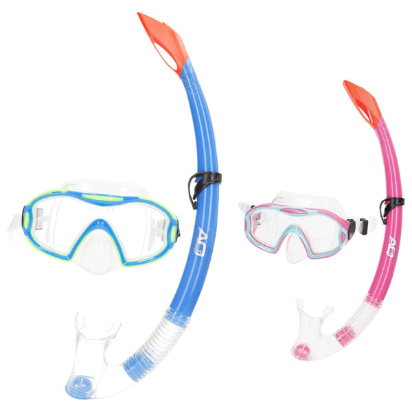 Taucherbrille mit Schnorchel AquaSport Blau Rosa (6 Stück)