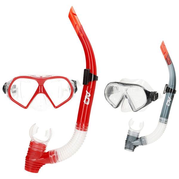 Taucherbrille mit Schnorchel AquaSport Rot Grau (6 Stück)