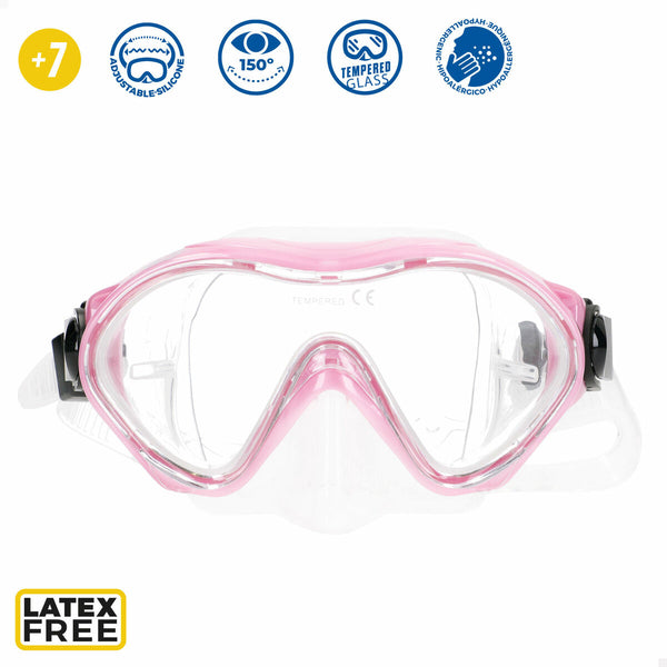 Taucherbrille mit Schnorchel AquaSport Blau Rosa (6 Stück)