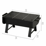 Grill Tragbarer Aktive Stahl 45 x 25 x 30 cm Schwarz (2 Stück)
