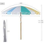 Sonnenschirm Aktive Ø 200 cm 20 x 185 x 20 cm (6 Stück)