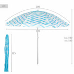 Sonnenschirm Aktive Blau Ø 200 cm 200 x 190 x 200 cm (6 Stück)