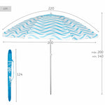 Sonnenschirm Aktive Blau Ø 220 cm 220 x 200 x 220 cm (6 Stück)