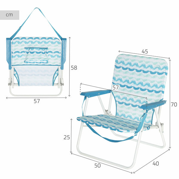 Strandstuhl Aktive 45 x 70 x 40 cm (2 Stück)